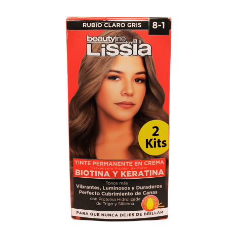 TINTE LISSIA 2 KITS 8.1 RUBIO CLARO GRIS