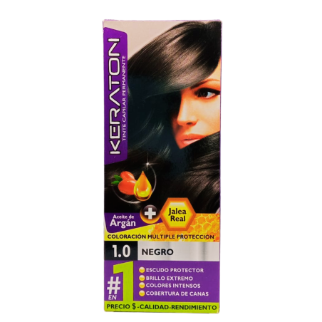 TINTE KERATON PERMAN 1.0 NEGRO