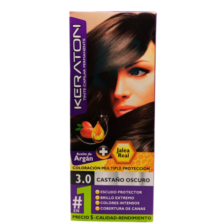 TINTE KERATON PERMAN 3.0 CASTAÑO OSCURO