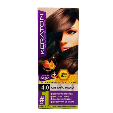 TINTE KERATON PERMAN 4.0 CASTAÑO MEDIO