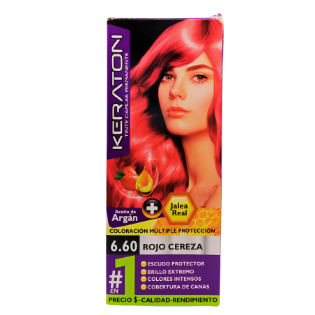 TINTE KERATON PERMAN 6.60 ROJO CEREZA