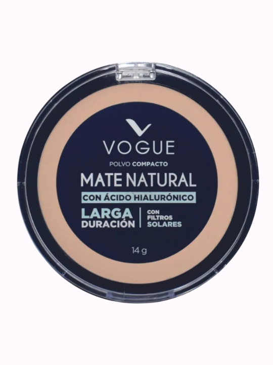 POLVO COMPACTO VOGUE MATE NATURAL DURAZNO 14 GR