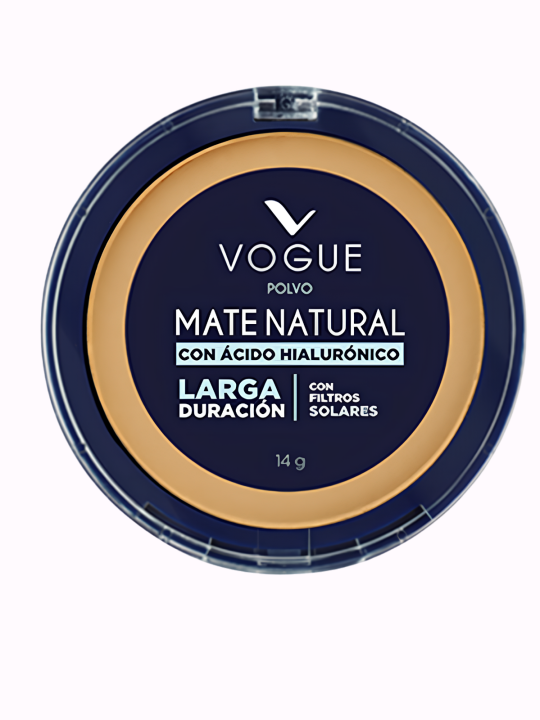 POLVO COMPACTO VOGUE MATE NATURAL ACEITUNA 14G