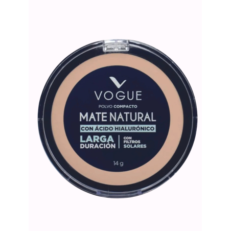 POLVO COMPACTO VOGUE MATE NATURAL CANELA 14G