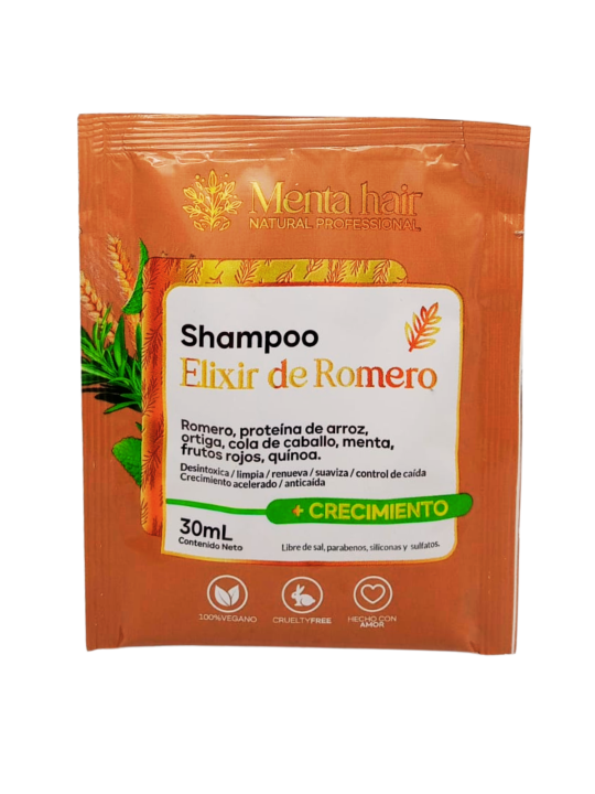SHAMPOO MENTA HAIR ELIXIR DE ROMERO 30 ML