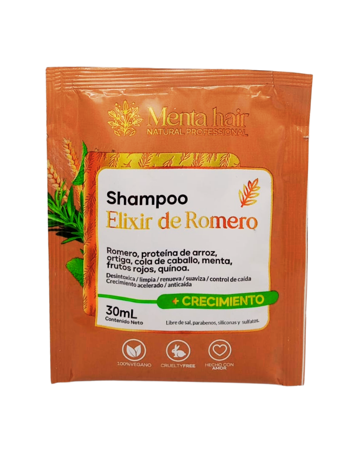 SHAMPOO MENTA HAIR ELIXIR DE ROMERO 30 ML