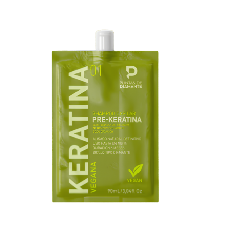 SHAMPOO PRE-KERATINA VEGANA PUNTAS DE DIAMANTE 90 ML PASO 1