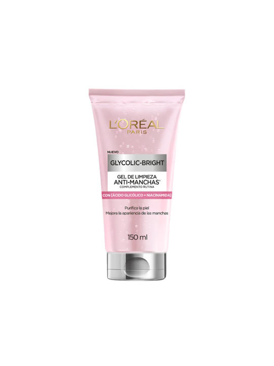 GEL FACIAL LIMPIADOR LOREAL GLYCOLIC BRIGHT ANTI MANCHAS 150 ML