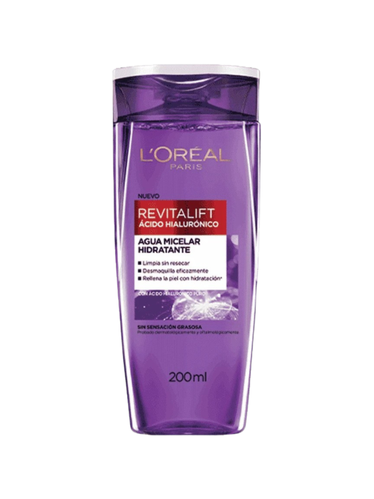 DESMAQUILLADORA LOREAL AGUA MICELAR ACIDO HIALURONICO 200 ML