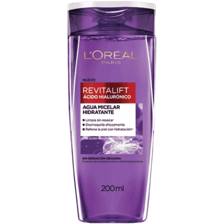 DESMAQUILLADORA LOREAL AGUA MICELAR ACIDO HIALURONICO 200 ML