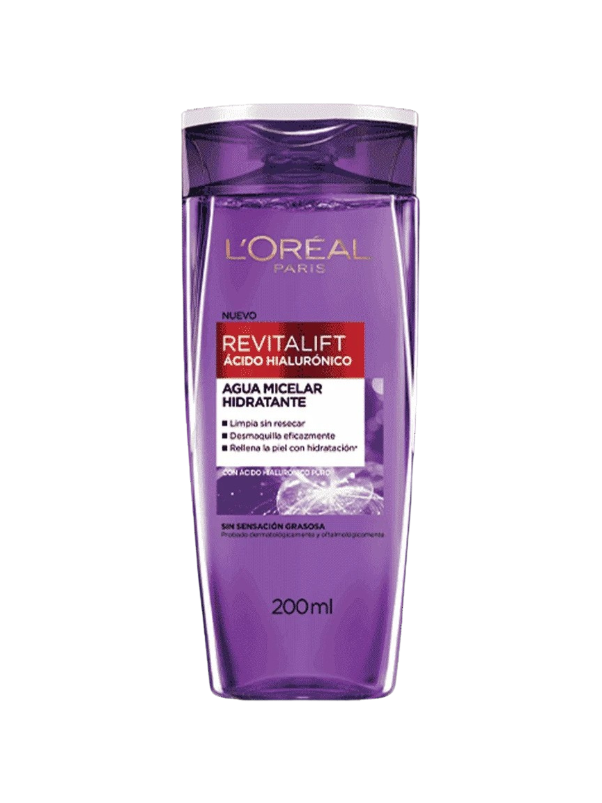 DESMAQUILLADORA LOREAL AGUA MICELAR ACIDO HIALURONICO 200 ML